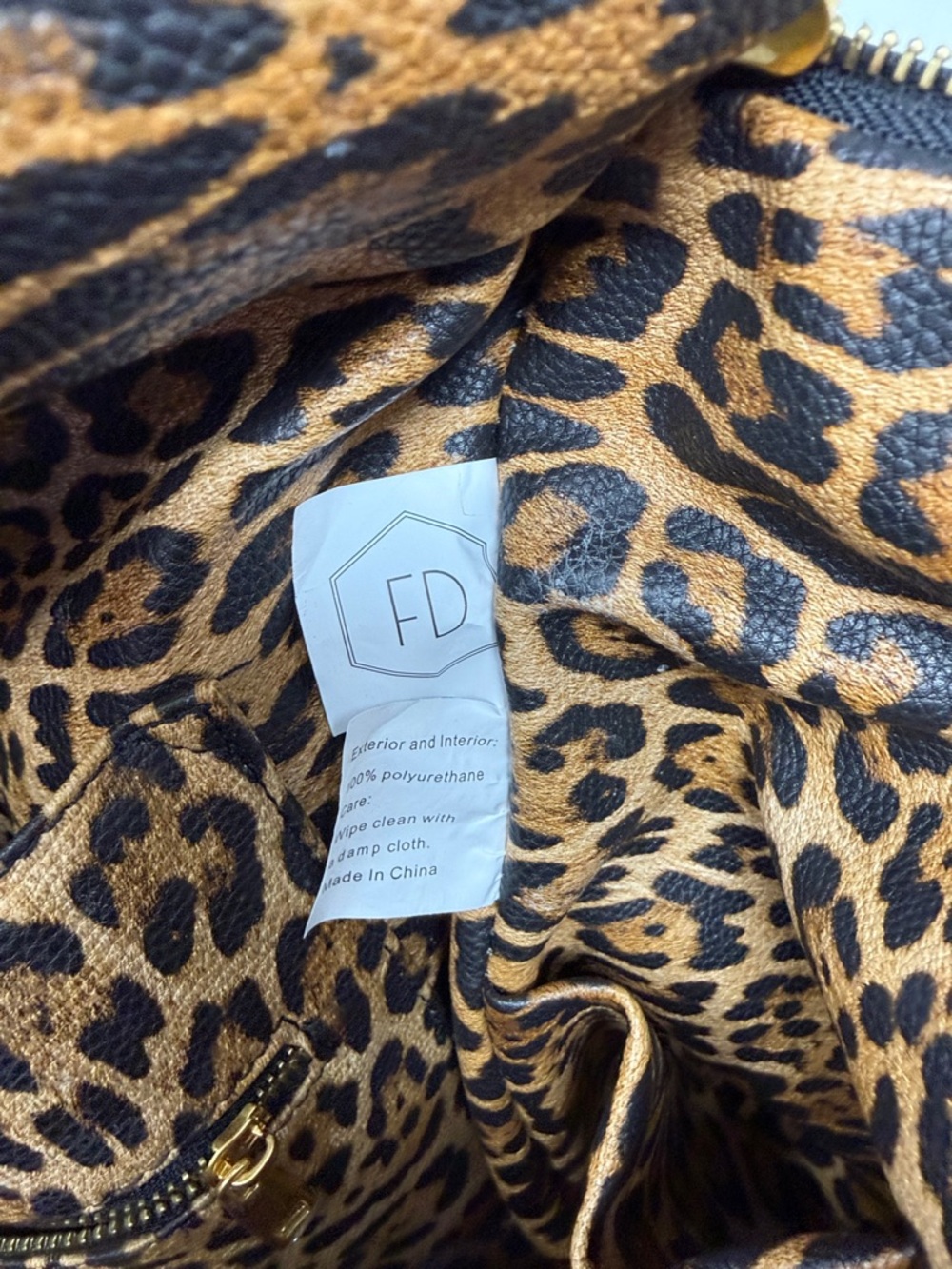 Fawn Design Leopard Print diaper Bag /Backpack Bag - Brown/Black - Picture 6 of 10